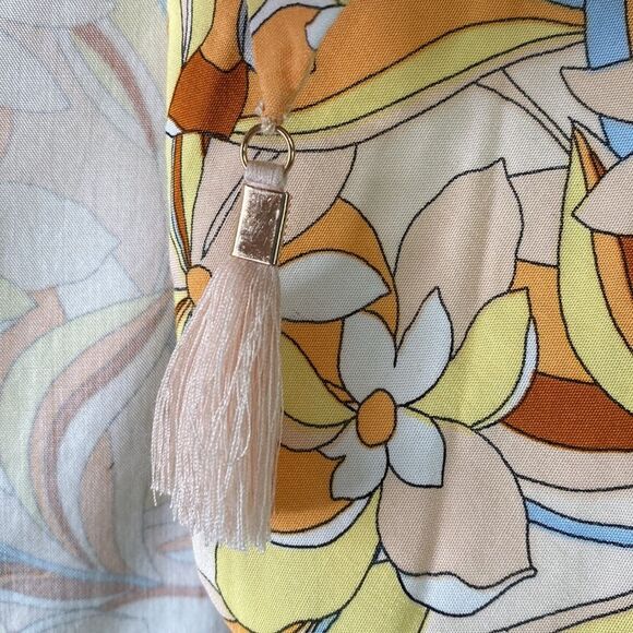 L*Space Salinas Sarong Tropical Floral Coverup Skirt Tie Waist Tassel Soulshine - Picture 6 of 14